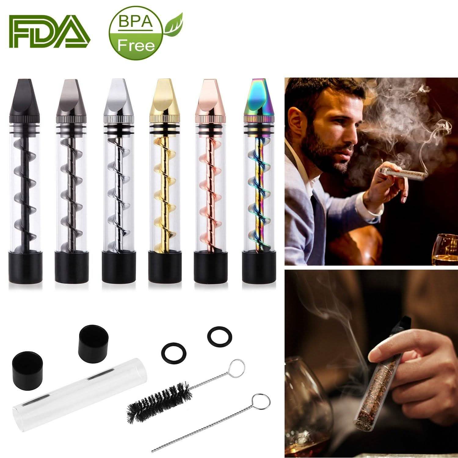Kit Grinder 7-en-1 avec embout métallique pour fumeur et brosse de nettoyage