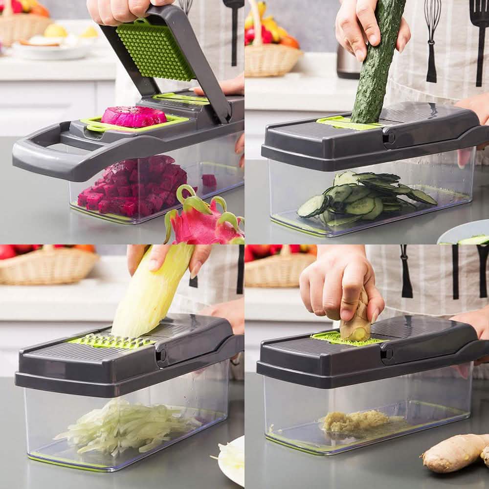Hachoir à légumes 7-en-1 avec récipient