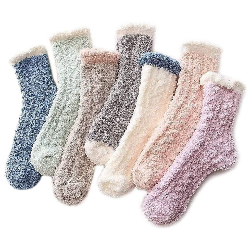 Lot de 7 paires : Chaussettes de nuit confortables pour femme