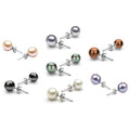 Lot de 7 paires de boucles d'oreilles en perles plaqué or blanc 18 carats par Valencia Gems