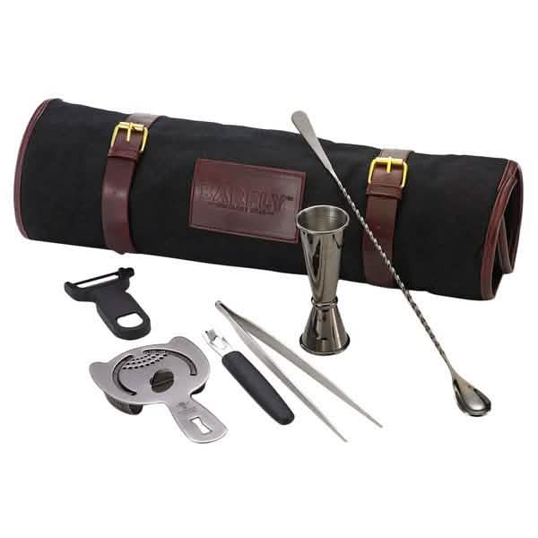 Ensemble de 7 pièces : Kit de cocktail Barfly M37100BK Essentials Noir acier bronze