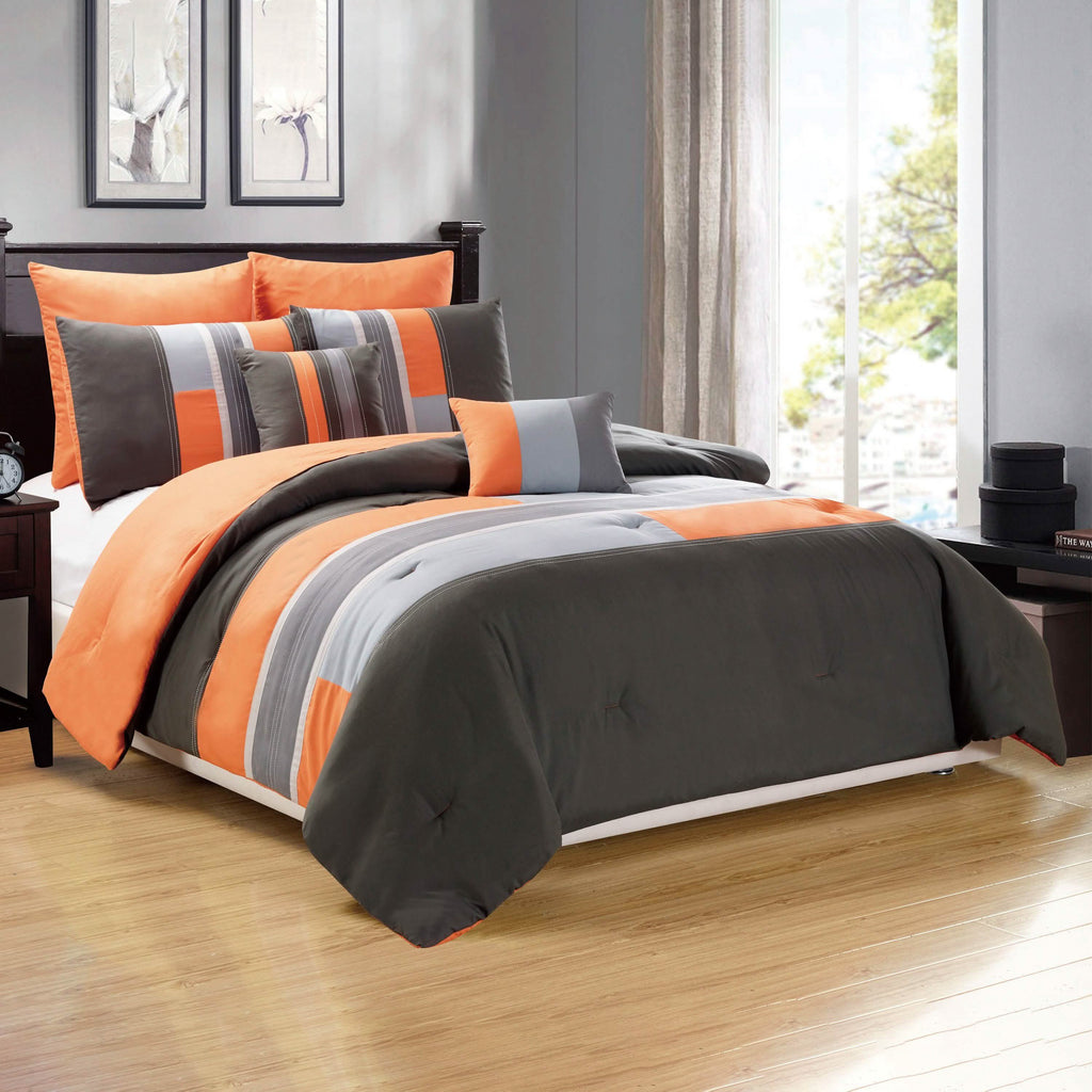7 pièces : Ensemble de couette Queen de luxe avec bordure