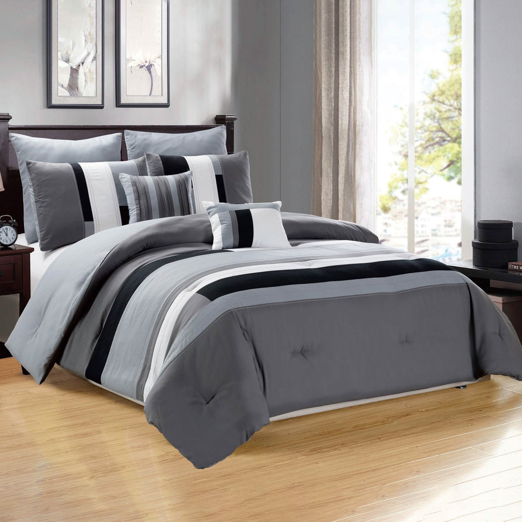7 pièces : Ensemble de couette Queen de luxe avec bordure
