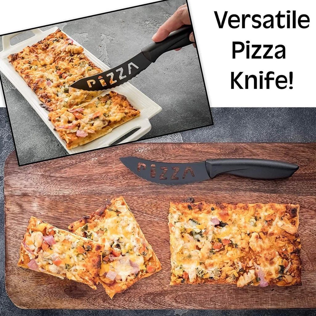 Ensemble de 7 pièces : couteau de chef, couteau à pain, couteau à découper, couteau universel, couteau d'office, couteau à fromage, couteau à pizza