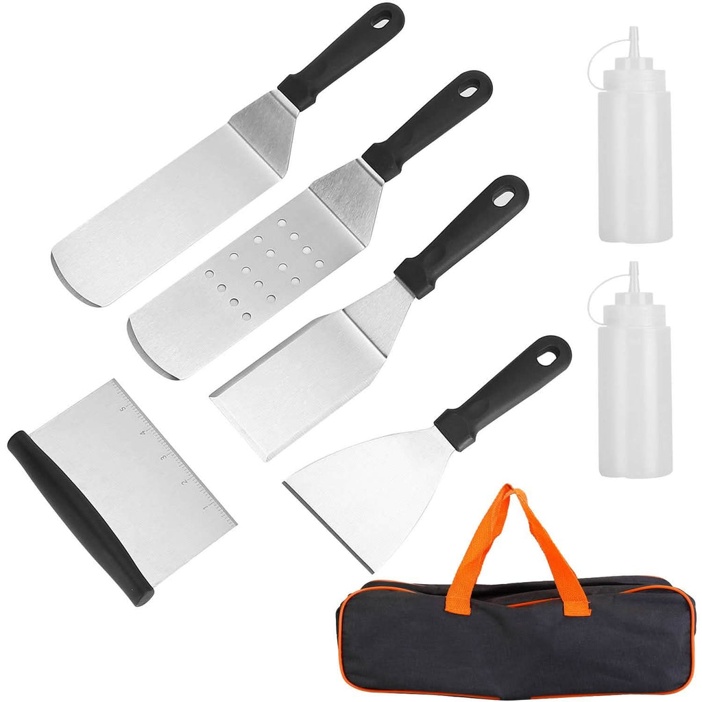 Ensemble de 7 pièces : Ustensiles de barbecue en acier inoxydable
