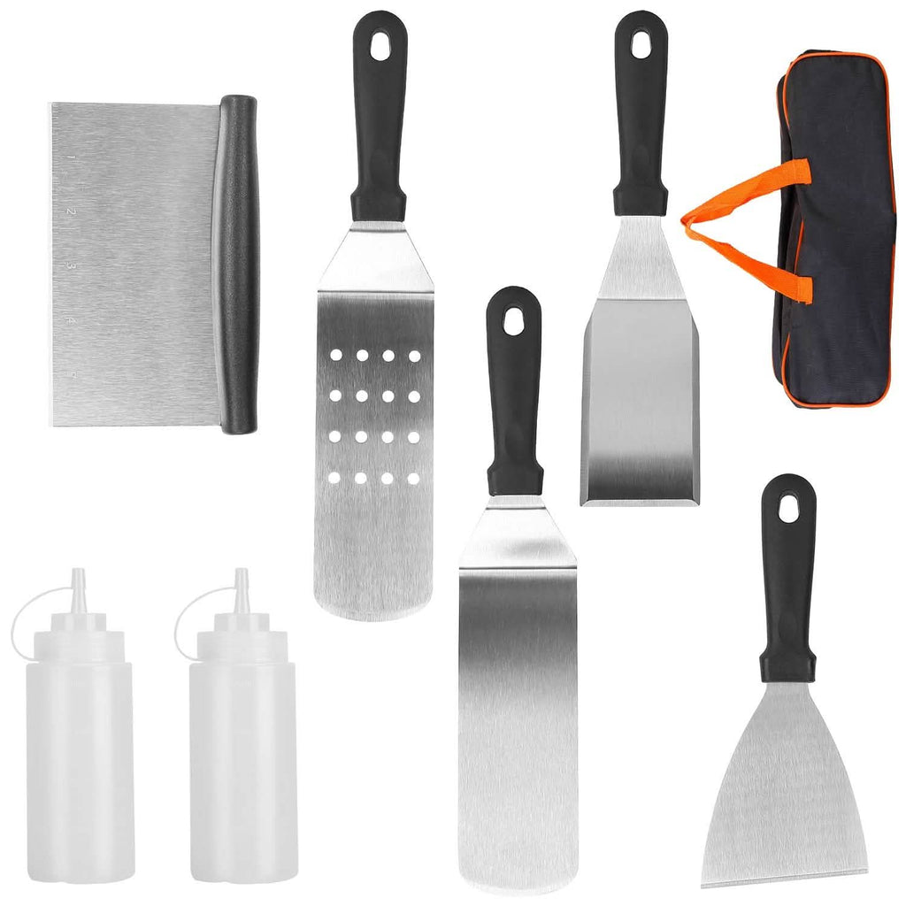 Ensemble de 7 pièces : Ustensiles de barbecue en acier inoxydable