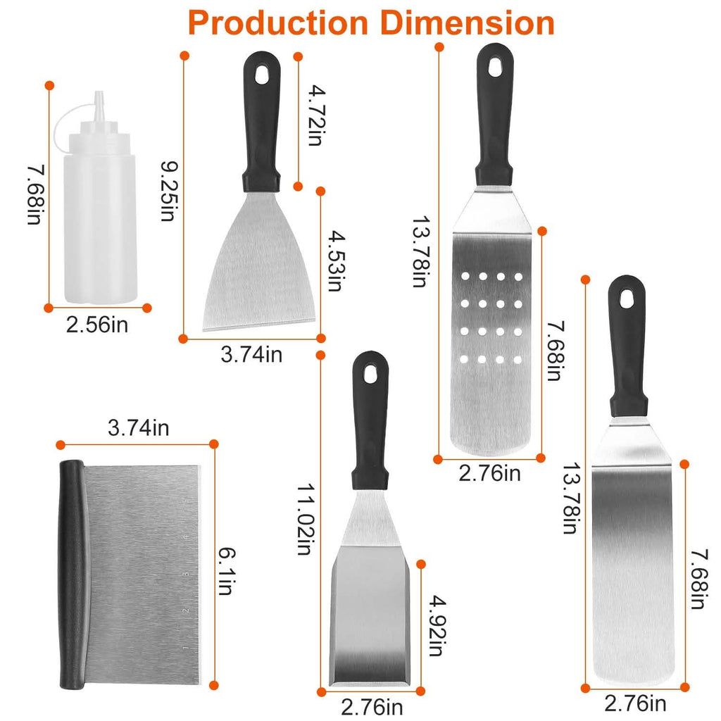 Ensemble de 7 pièces : Ustensiles de barbecue en acier inoxydable