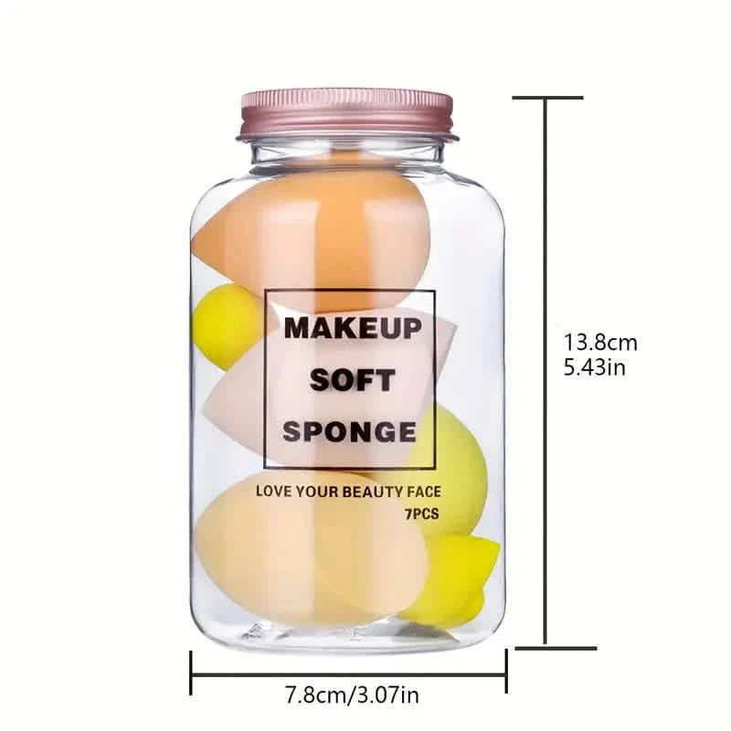 Ensemble de 7 pièces : Set d'éponges fond de teint blender en forme de goutte