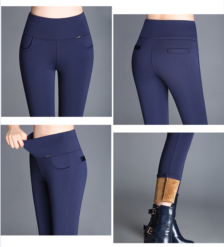Legging velours rembourré taille haute pour femme