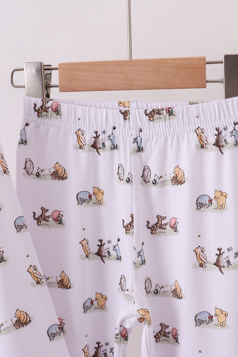 Ensemble de pyjama en bambou de qualité supérieure avec imprimé de personnages