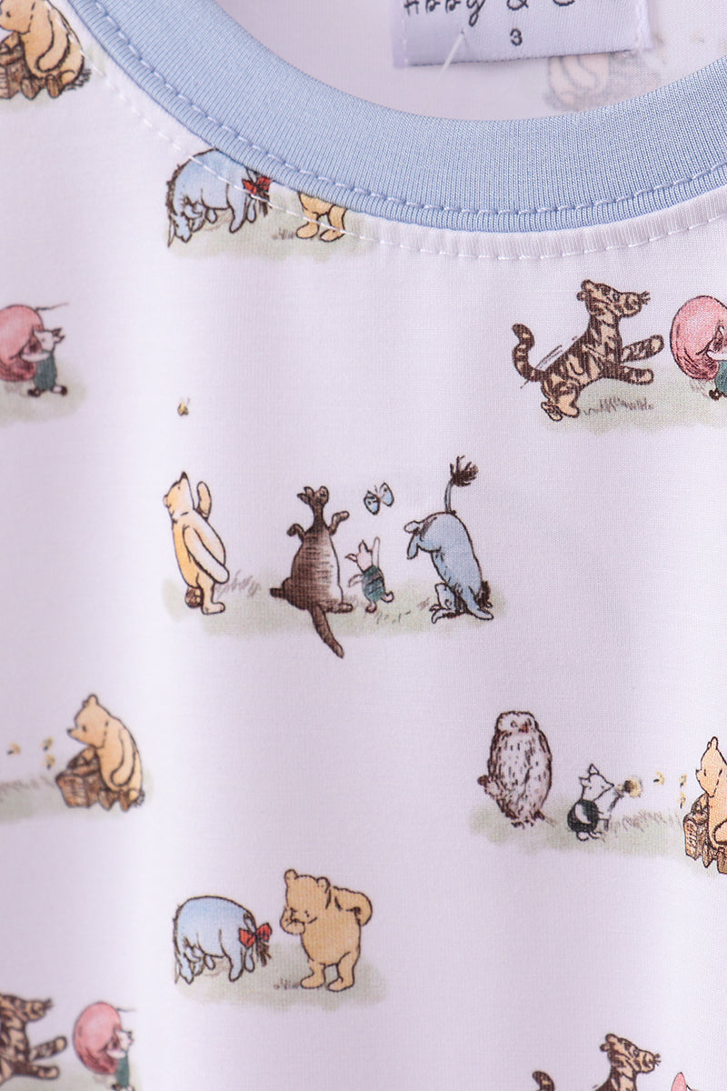 Ensemble de pyjama en bambou de qualité supérieure avec imprimé de personnages