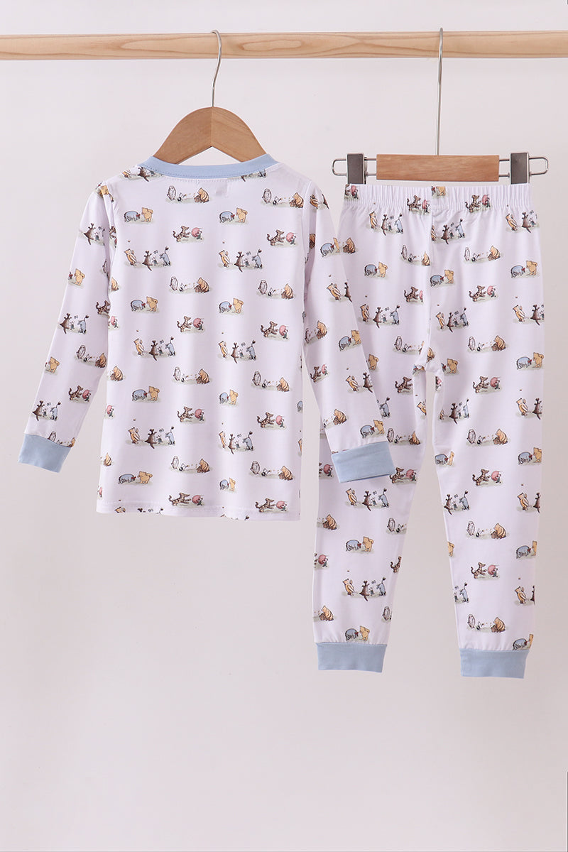 Ensemble de pyjama en bambou de qualité supérieure avec imprimé de personnages