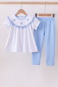Ensemble pantalon et nœud papillon bleu neige de qualité supérieure
