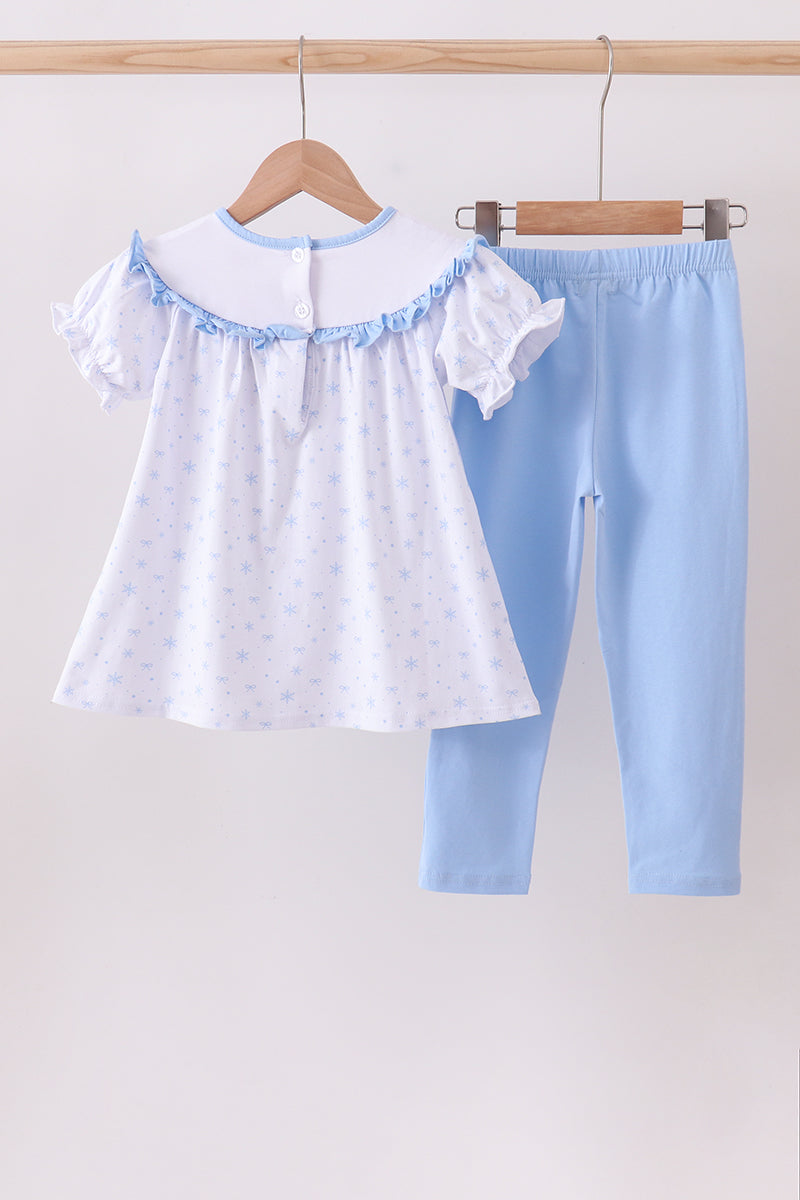 Ensemble pantalon et nœud papillon bleu neige de qualité supérieure