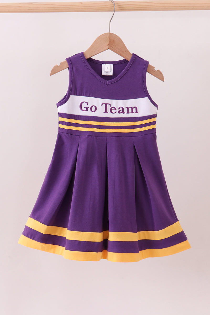 Robe à volants brodée LSU Go Team violette de qualité supérieure