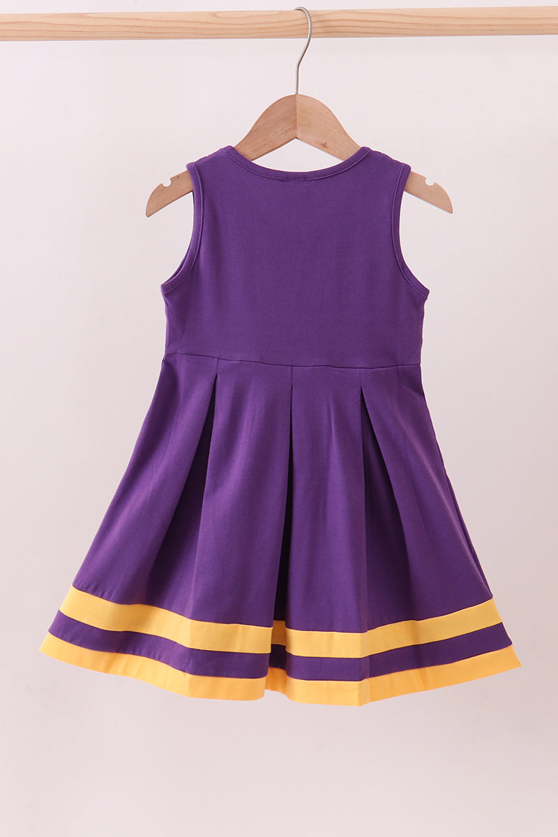 Robe à volants brodée LSU Go Team violette de qualité supérieure