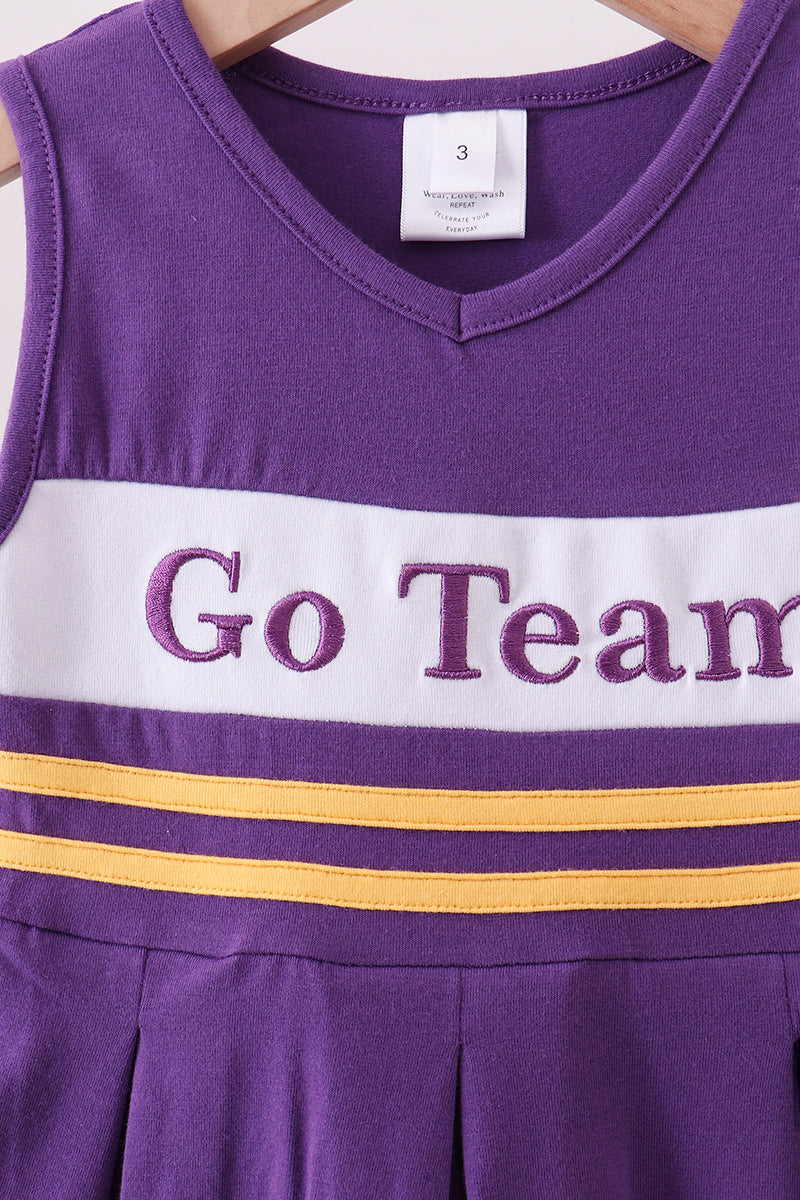 Robe à volants brodée LSU Go Team violette de qualité supérieure