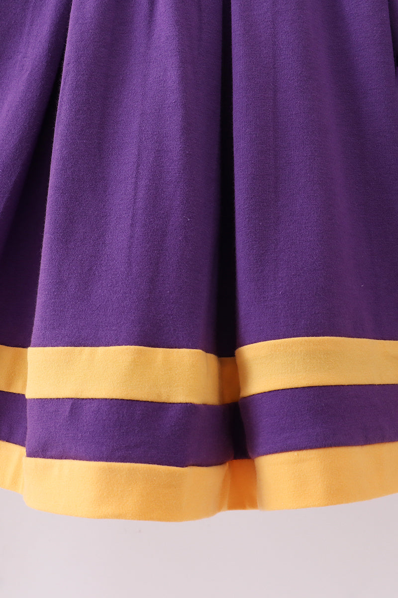 Robe à volants brodée LSU Go Team violette de qualité supérieure