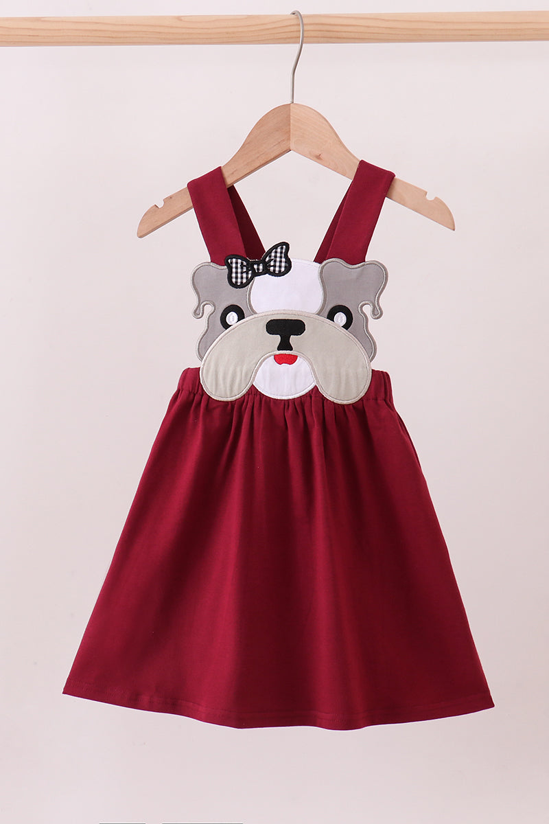 Robe applique bouledogue Géorgie marron premium