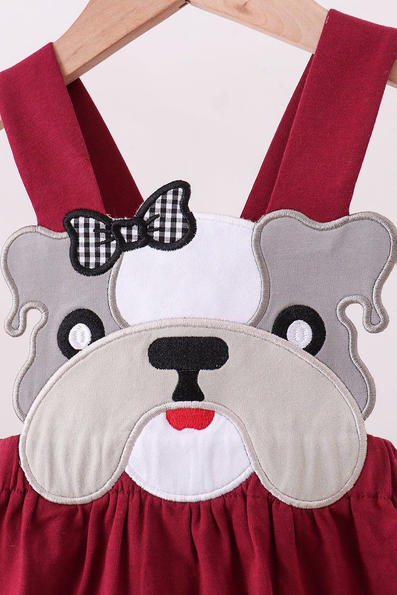 Robe applique bouledogue Géorgie marron premium