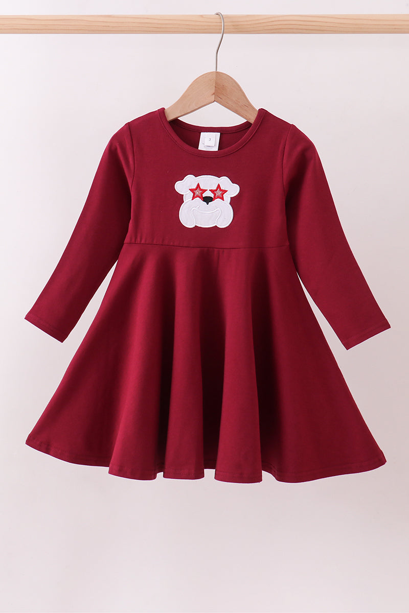 Robe applique bouledogue Géorgie marron de qualité supérieure