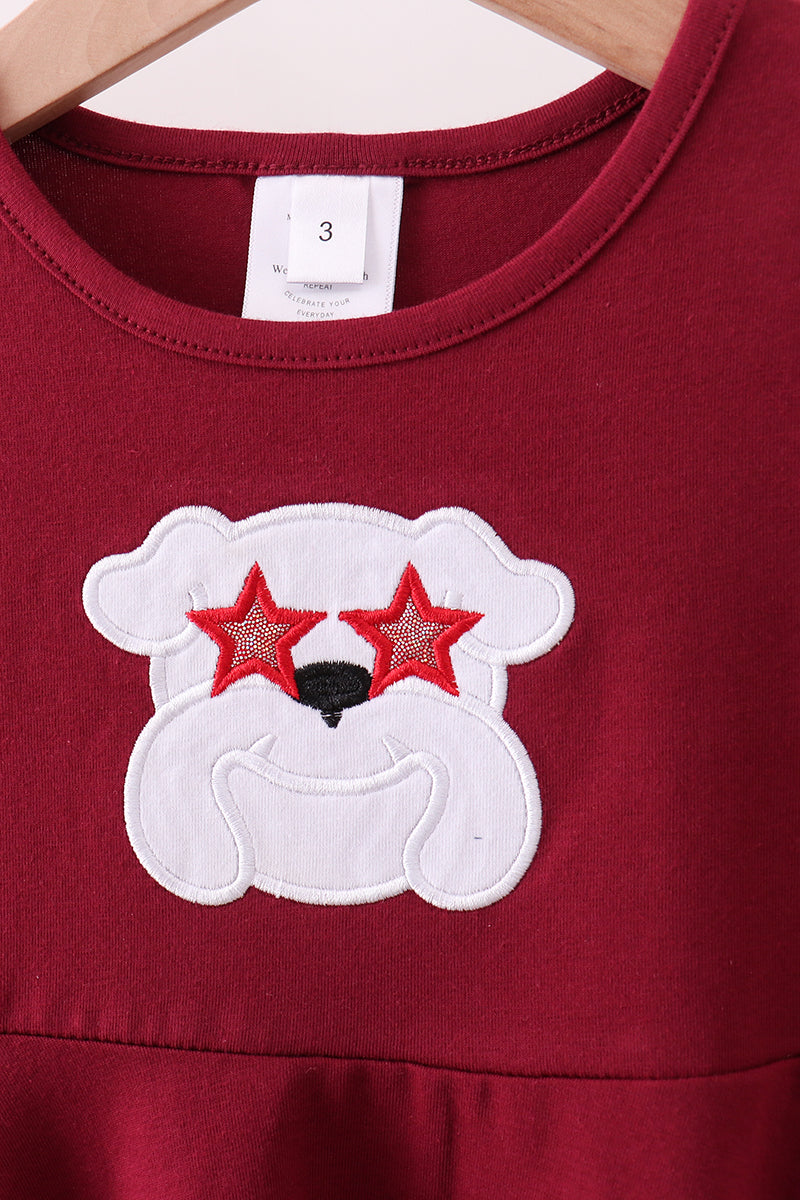 Robe applique bouledogue Géorgie marron de qualité supérieure
