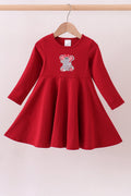 Robe rouge haut de gamme avec applique éléphant d'Alabama