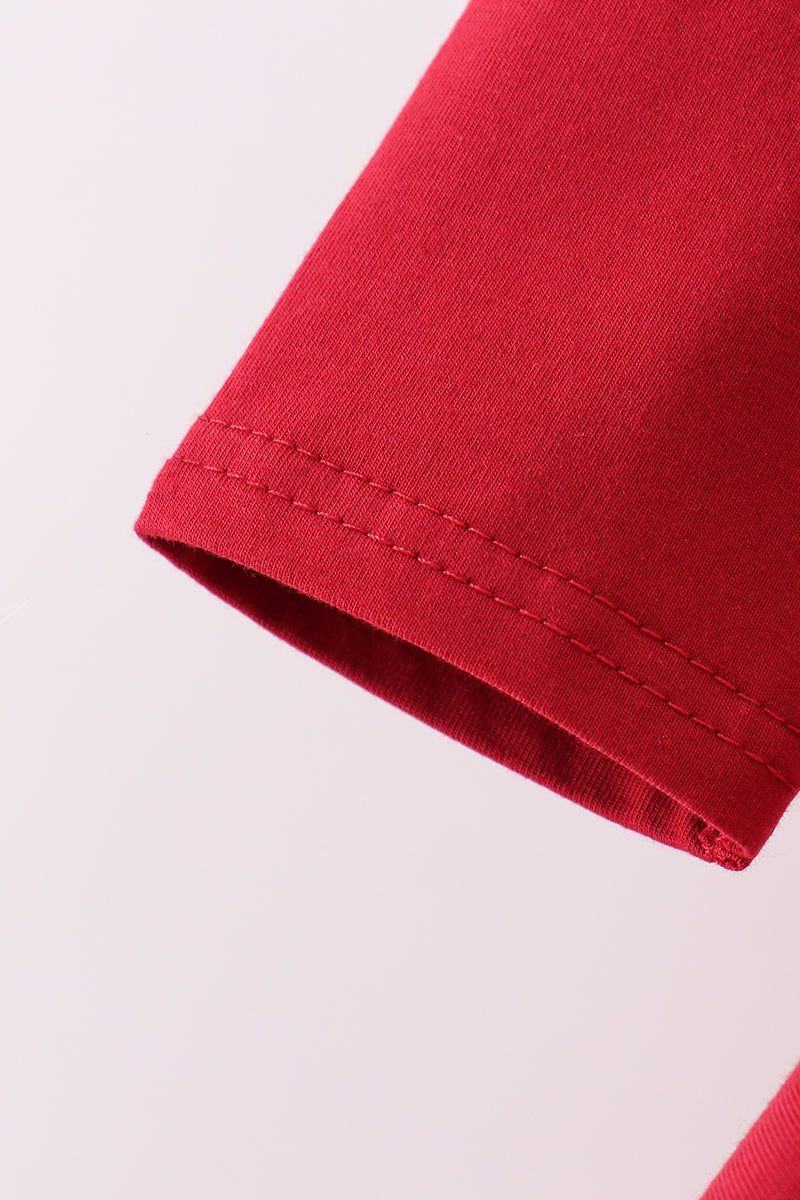 Robe rouge haut de gamme avec applique éléphant d'Alabama
