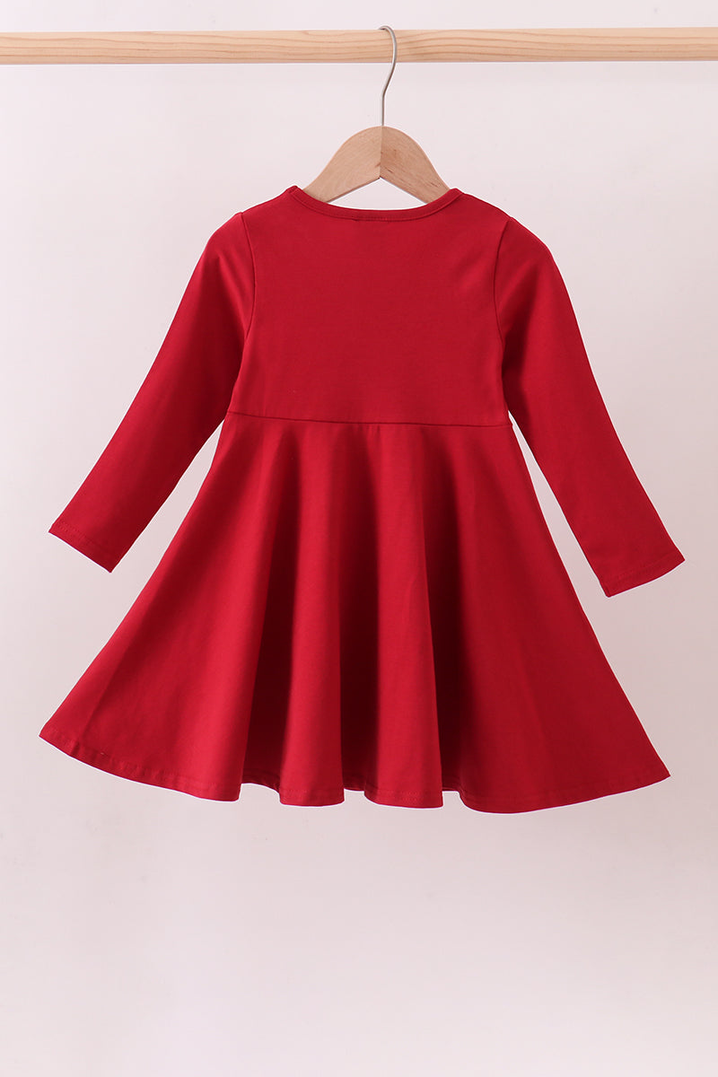 Robe rouge haut de gamme avec applique éléphant d'Alabama