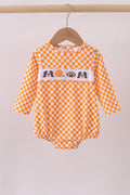 Orange Tennessee chiot nœud broderie à carreaux bulle