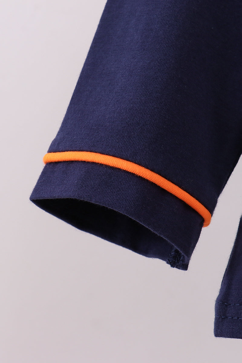 Gilet brodé tigre d'Auburn bleu marine premium