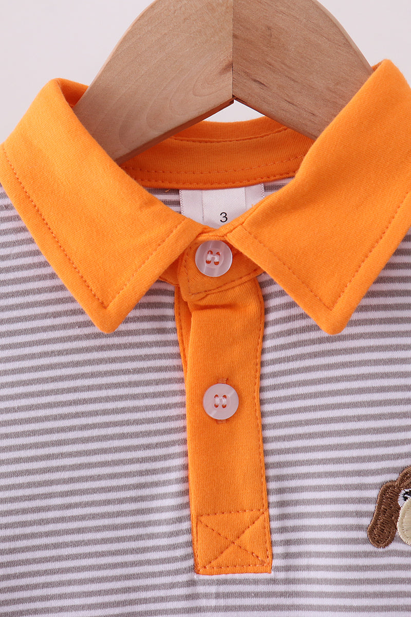 Robe brodée chiot à rayures orange et blanches du Tennessee de qualité supérieure