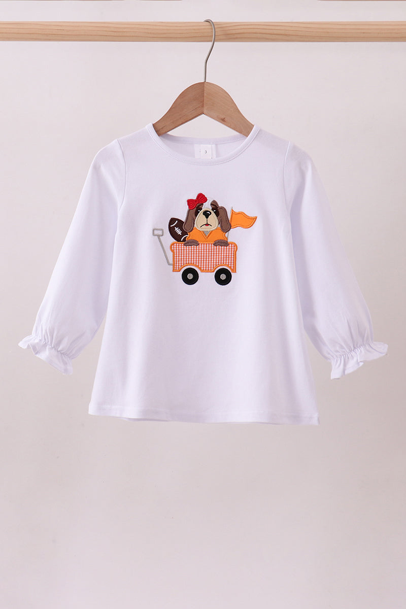 Haut en molleton blanc de première qualité avec appliqué chiot du Tennessee