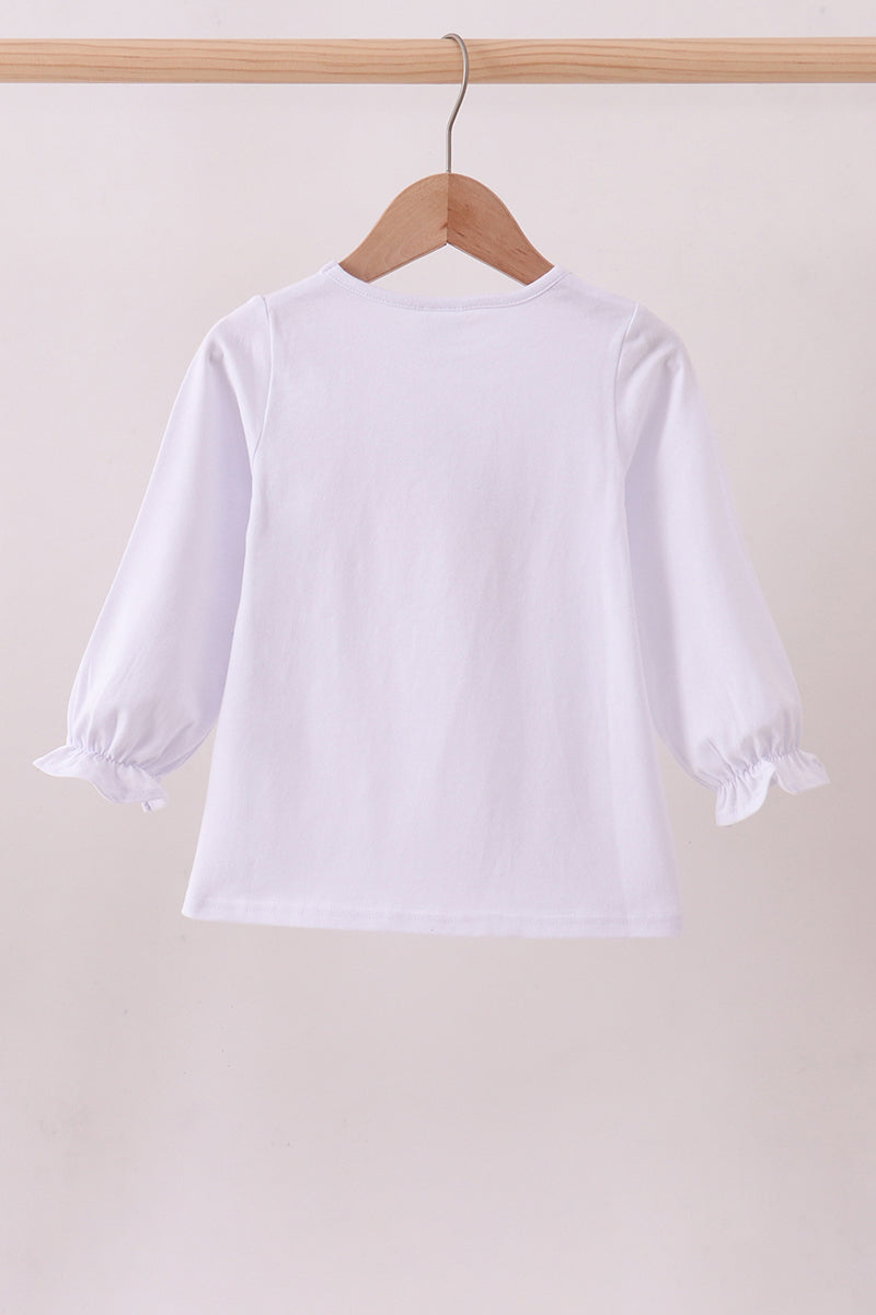 Haut en molleton blanc de première qualité avec appliqué chiot du Tennessee