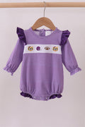 Barboteuse à volants vichy avec broderie Tigre LSU violette de qualité supérieure