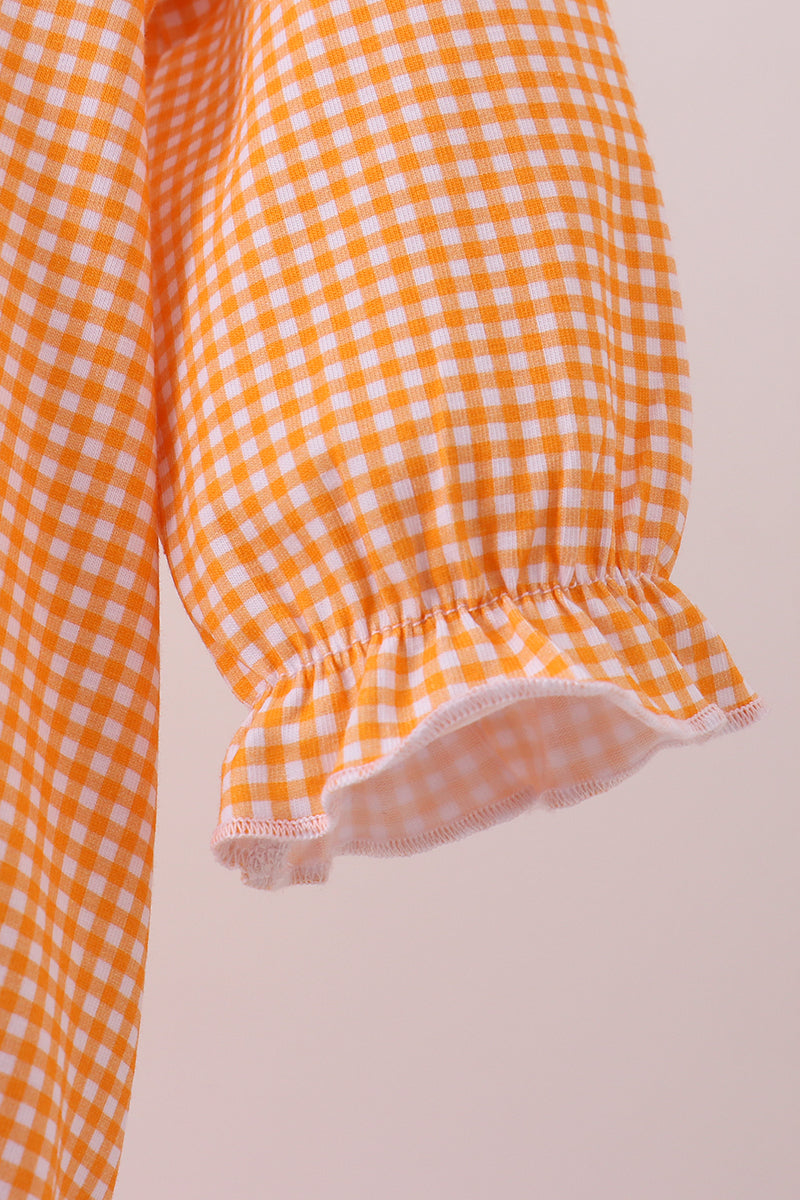 Bulle brodée froufrous vichy chiot football Orange Tennessee de qualité supérieure