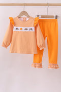Ensemble pantalon à volants brodé chiot football orange du Tennessee de qualité supérieure