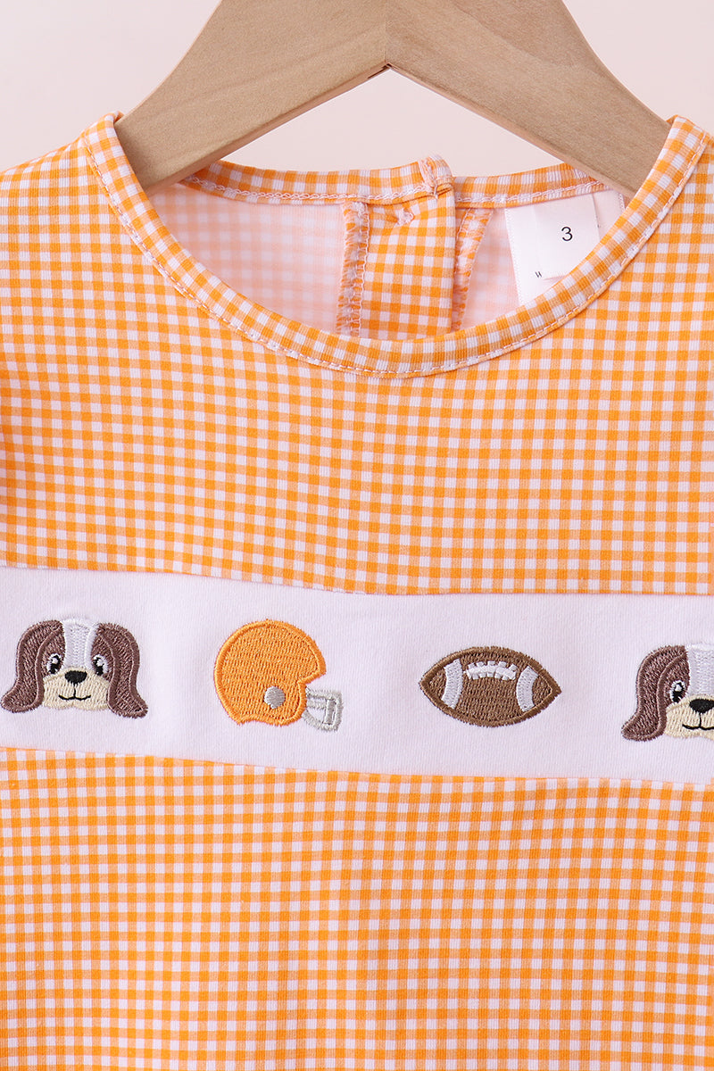 Ensemble pantalon à volants brodé chiot football orange du Tennessee de qualité supérieure