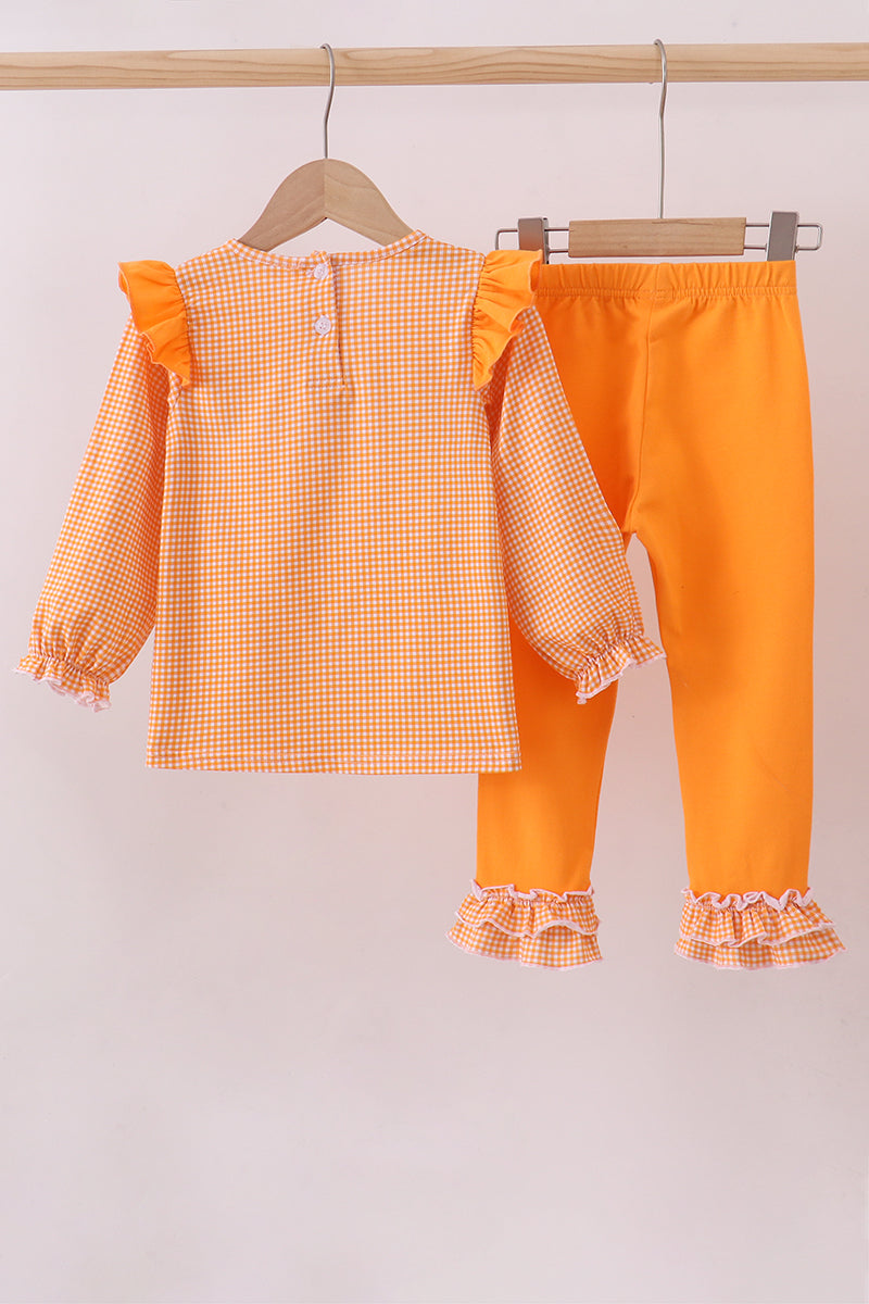 Ensemble pantalon à volants brodé chiot football orange du Tennessee de qualité supérieure