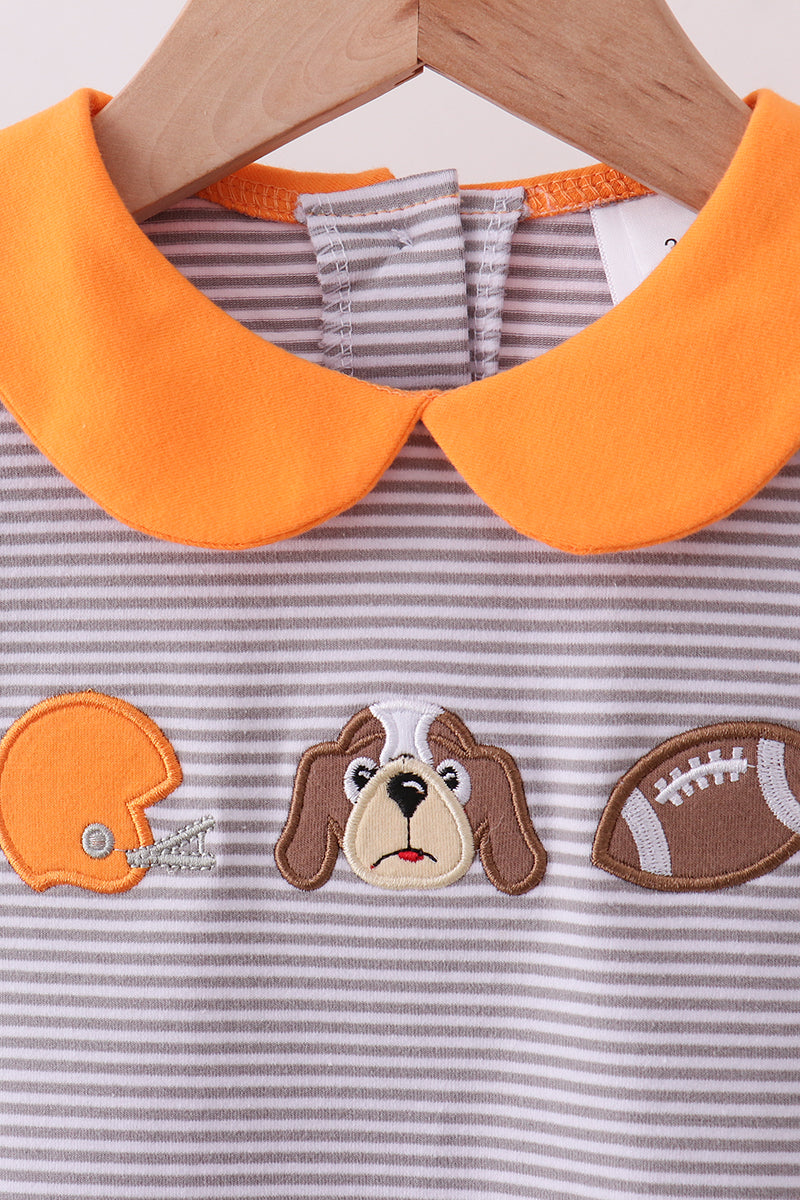 Ensemble de jupes-culottes brodées de football rayées Orange Tennessee de qualité supérieure