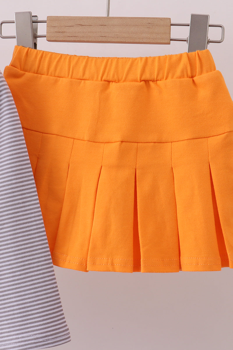 Ensemble de jupes-culottes brodées de football rayées Orange Tennessee de qualité supérieure