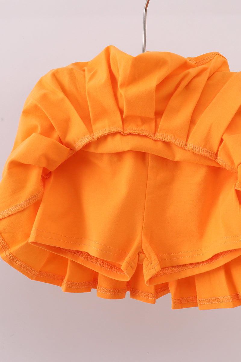 Ensemble de jupes-culottes brodées de football rayées Orange Tennessee de qualité supérieure