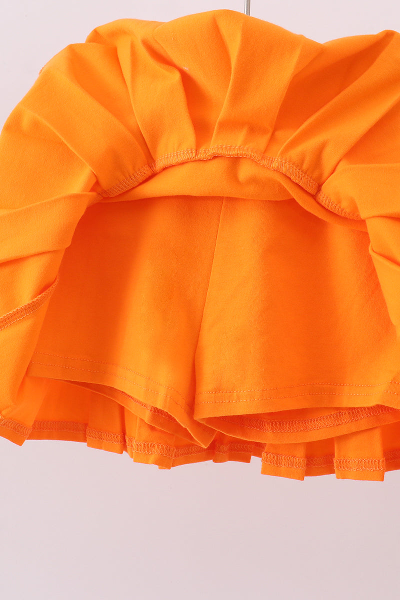 Ensemble skort de football brodé à rayures Clemson orange premium