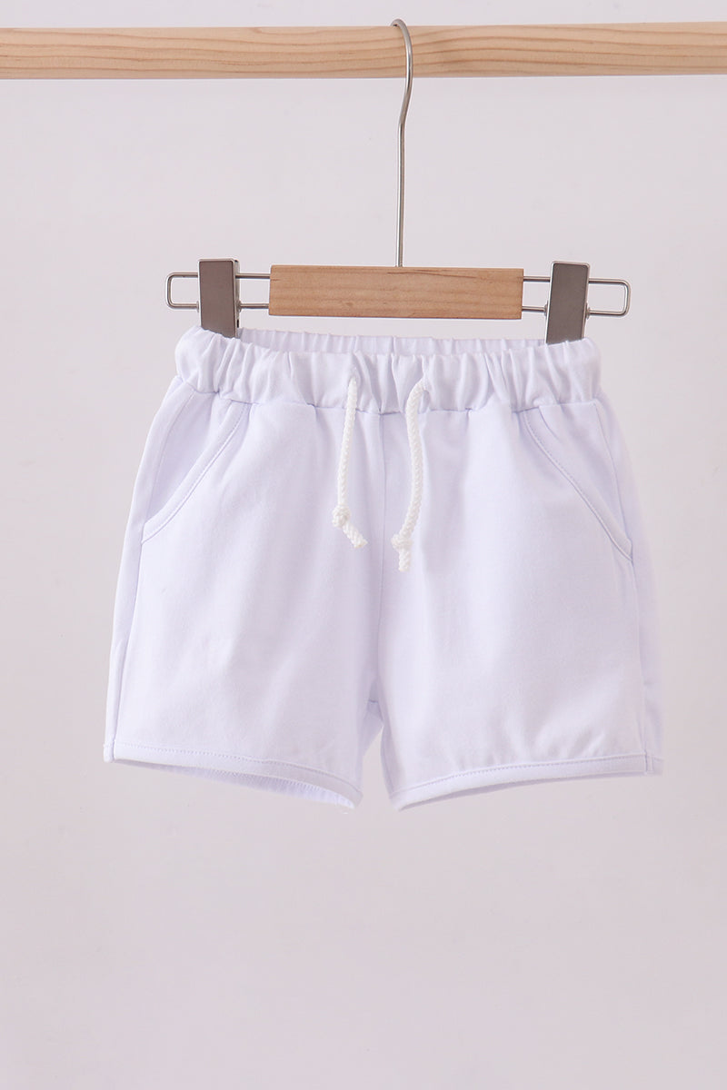 Shorts blancs premium à cordon de serrage