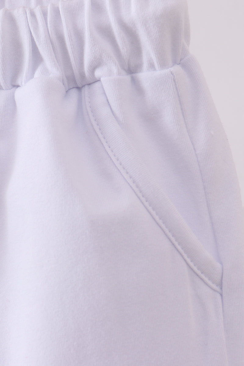 Shorts blancs premium à cordon de serrage