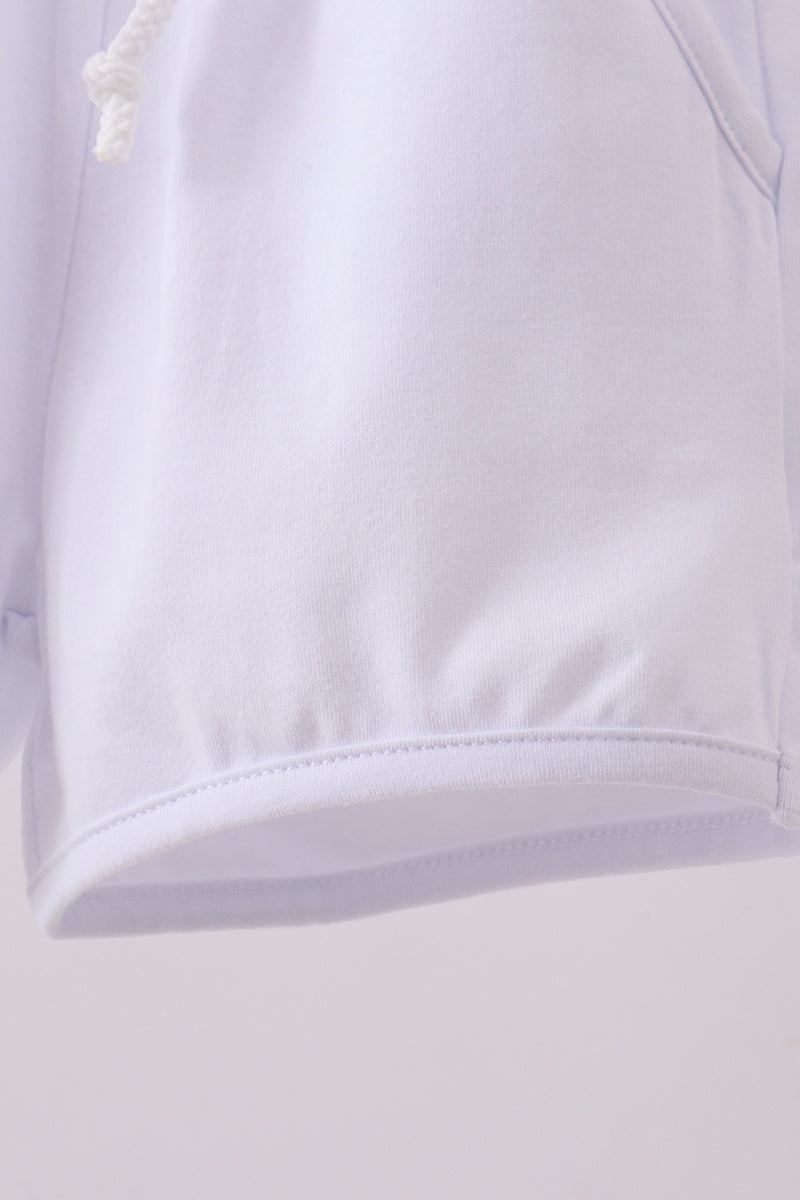 Shorts blancs premium à cordon de serrage