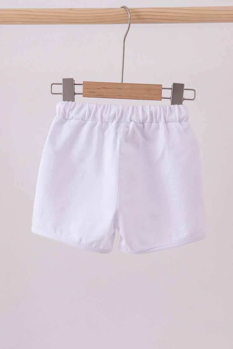 Shorts blancs premium à cordon de serrage