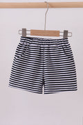 Shorts rayés bleu marine et blanc de qualité supérieure