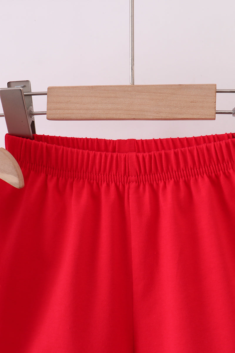 Ensemble short à volants rose avec nœud et rayures de baseball
