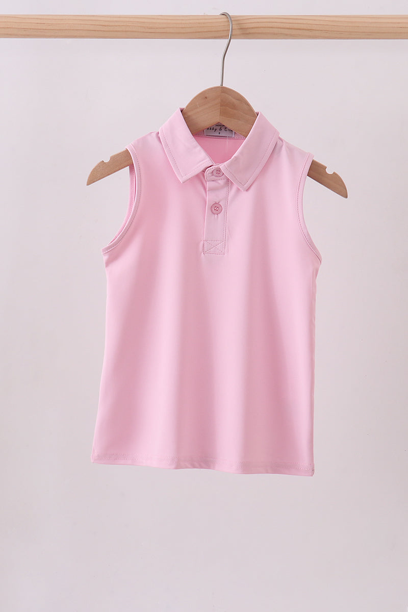 Débardeur rose en maille à col, pour tous les jours